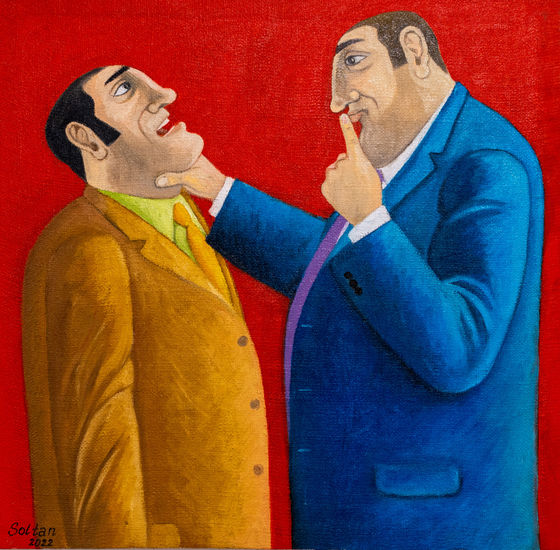 "Shut up" Óleo Lienzo Retrato