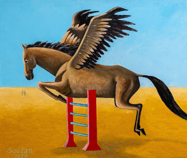 "Jump horse" Oil Canvas Animals