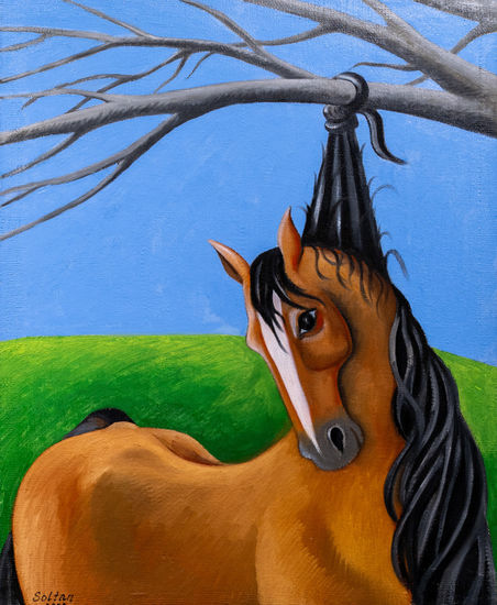 "Punished Horse" Oil Canvas Animals