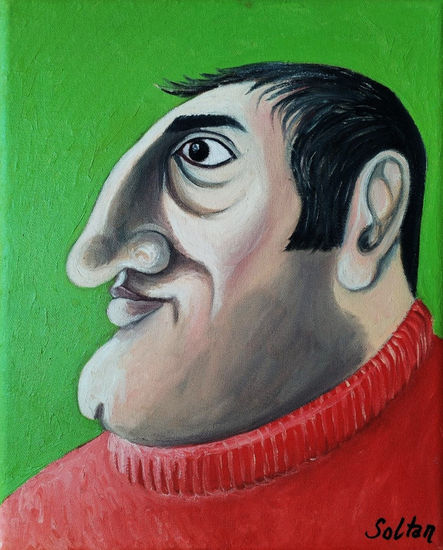 "Nose to the side" Oil Canvas Portrait