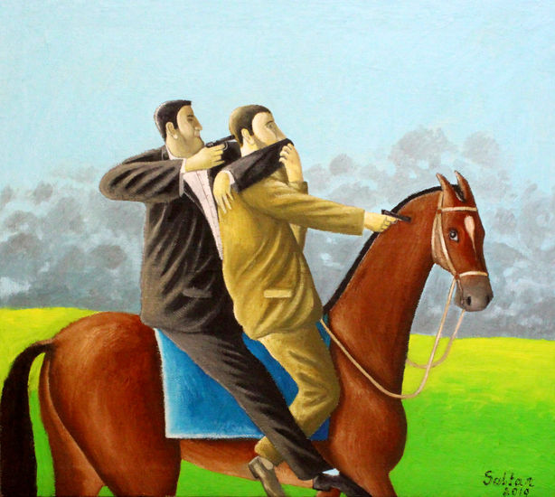 "Whose horse is it" Oil Canvas Others