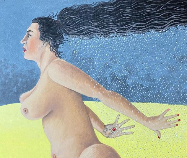 "Cloud Woman" Oil Canvas Nude Paintings