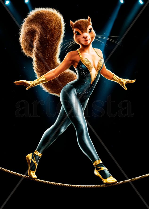 Humanoid Tightrope Squirrel