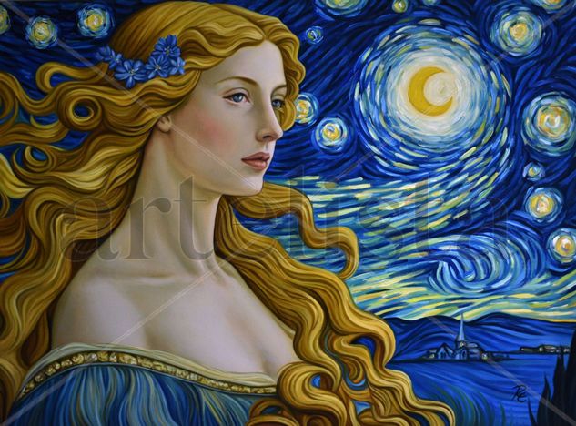 La noche estrellada de Venus / The starry night of Venus Oil Canvas Figure Painting