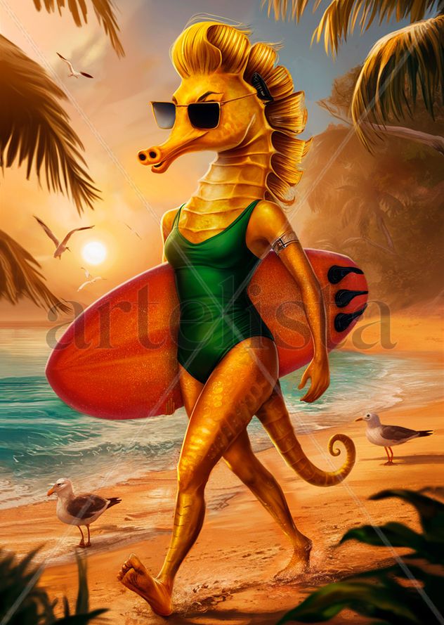 Humanoid Surfer Seahorse