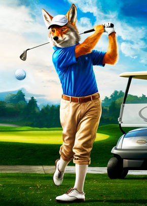 Coyote Golfer Humanoid