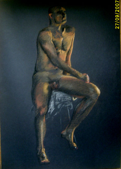 desnudo masculino Pastel Papel Desnudos