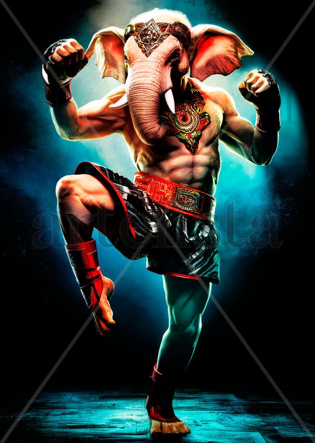 Humanoid Fighting Elephant