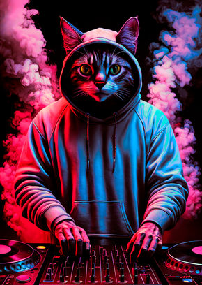 Humanoid DJ Cat