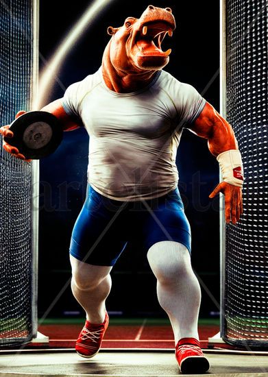 Humanoid Athlete Hippopotamus 