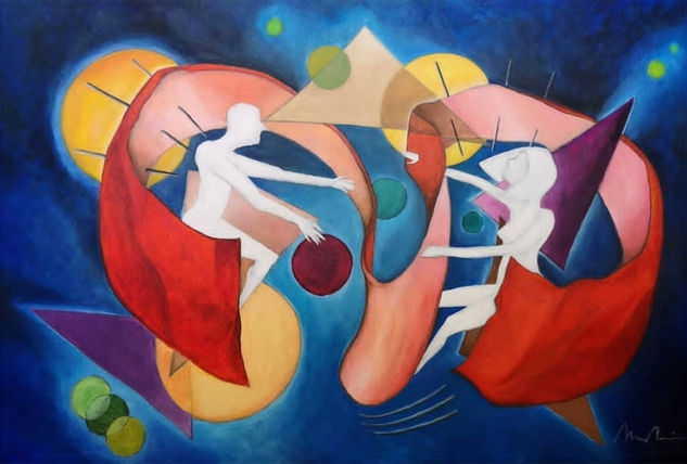 Pareja Acrylic Canvas Figure Painting