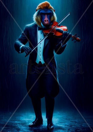 Humanoid Violinist Mandrill 