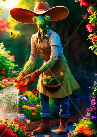 Humanoid Gardening Mantis 