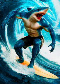 Humanoid Surfer Shark