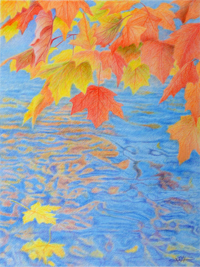 Otoño-4 Pencil (coloured) Card Landscaping