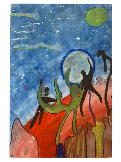 Alien fiesta Mixed media Paper Others