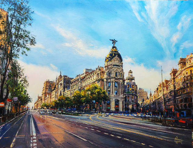 Gran Via y Alcalá Óleo Lienzo Paisaje