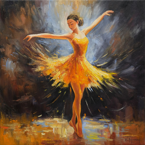 Ballerina Oil Canvas Figure Painting