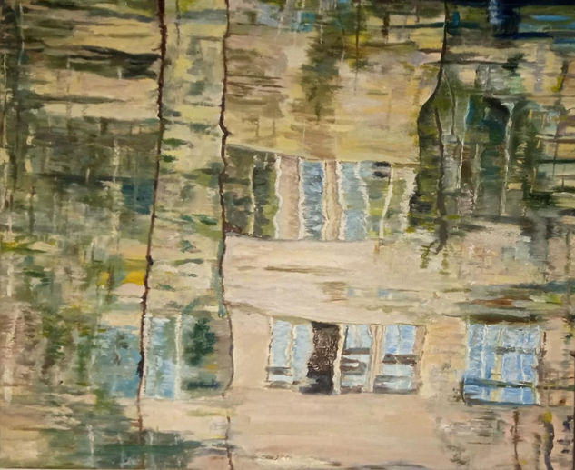 Reflejos de un edificio Oil Canvas Landscaping