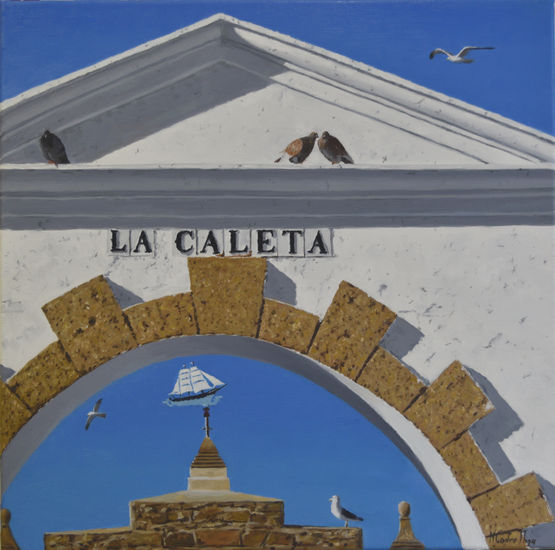 LA CALETA. ENTRADA AL PASEO QUIÑONES Oil Canvas Landscaping