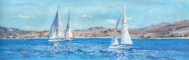 Veleros impresionistas Acrylic Canvas Marine Painting