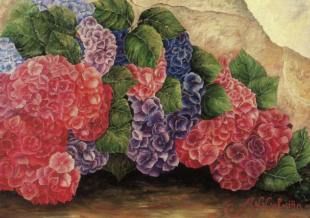 El Color en su Plenitud Oil Canvas Floral Painting