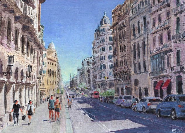 Perspectiva urbana de la Vía Laietana de Baarcelona