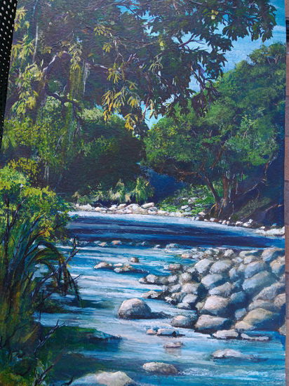 Title: "Streams of the insular Caribbean" 2024 Oil Canvas Landscaping