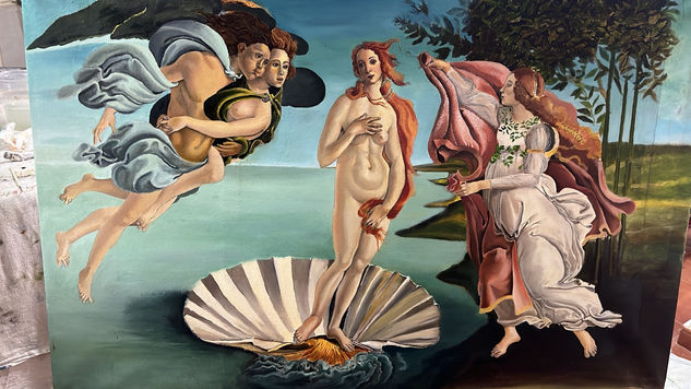 Réplica de El Nacimiento de Venus Óleo Lienzo Figura