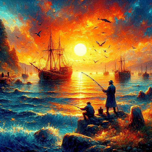 Dramatic hues of orange and blue color sky