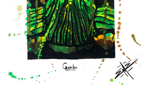 Japanese on watercolor