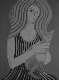 Woman with cat