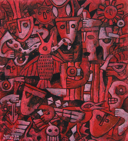 ROJO ANCESTRAL Gouache Papel Otros