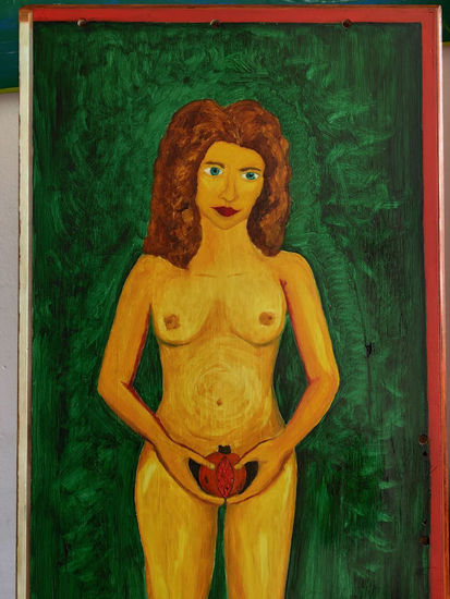 Óleo La Sacerdotisa Oil Panel Figure Painting