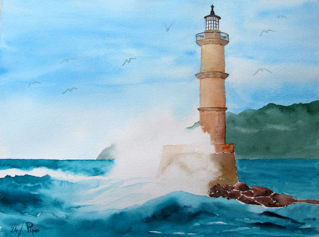 faro 11 Watercolour Paper Marine Painting