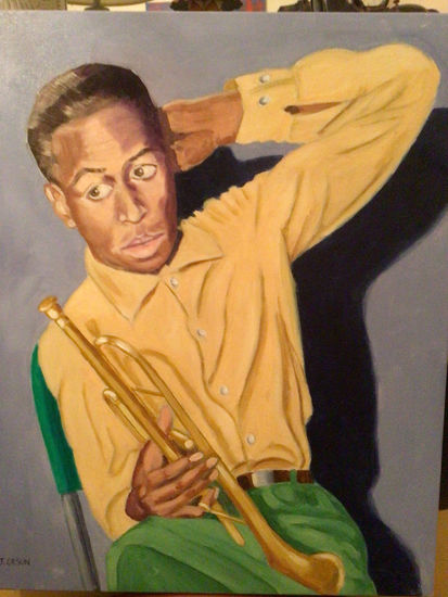 Miles Davis Oil Canvas Figure Painting