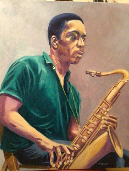 John Coltrane Oil Canvas Portrait