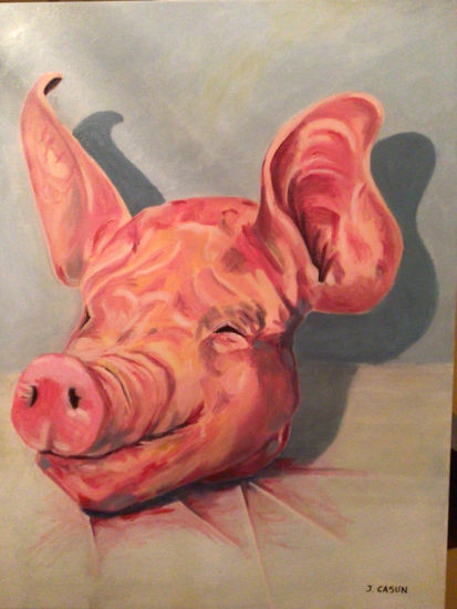 Cabeza de cerdo Oil Canvas Animals