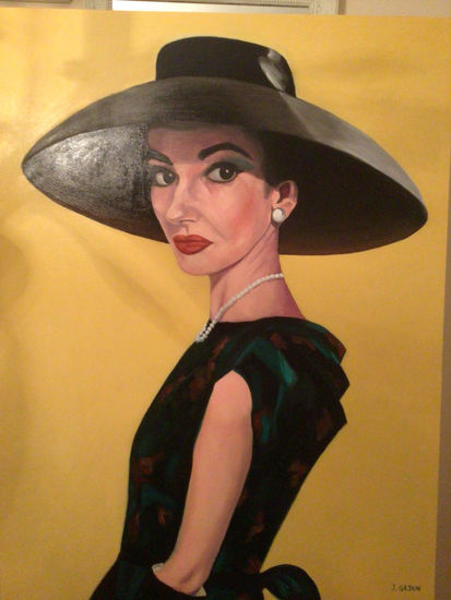 María Callas Oil Canvas Portrait