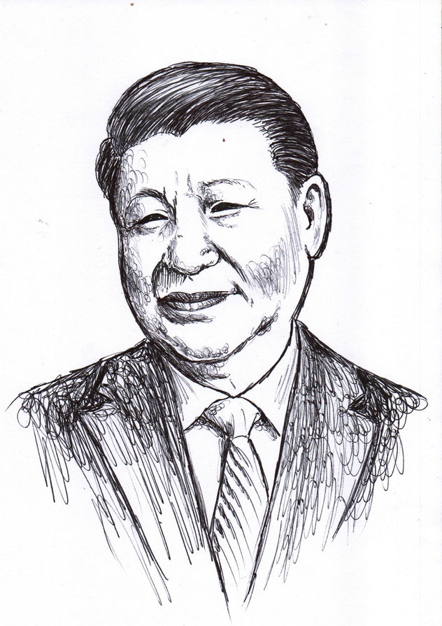 XI JINPING, PRESIDENTE DE CHINA, DIBUJO HONDURAS