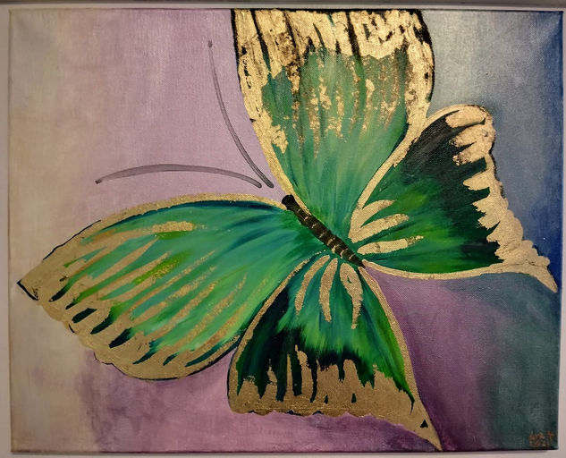 Mariposa  Esmeralda Acrylic Canvas Animals