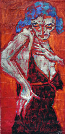 Malévola Oil Textile Figure Painting