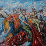 Paisaje marino con barcos. thumbnail 2
