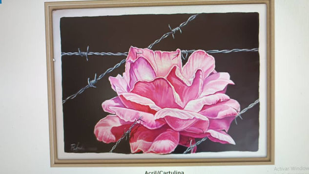 Flor de la resistencia Acrylic Card Floral Painting