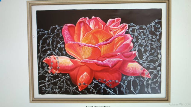 Flor de la resistencia Acrylic Card Floral Painting