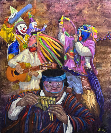 Carnaval Oil Canvas Figure Painting