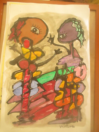 El Enfado Acrylic Paper Figure Painting