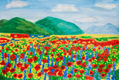 Poppies with blue bonnets and yellow rapeseed