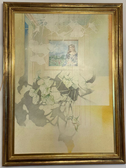Mujer a través de la ventana. Antonio de Ignacio Vicens Oil Canvas Figure Painting