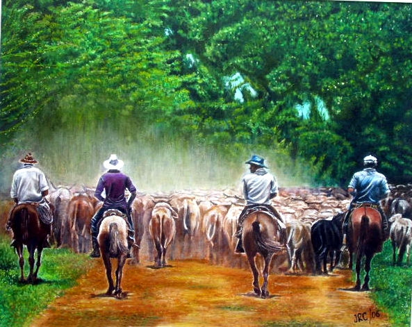 arriando el ganado Oil Canvas Landscaping